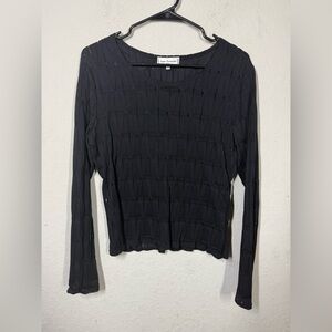 Anne Fontaine Cut Out Long Sleeve Top Size 4